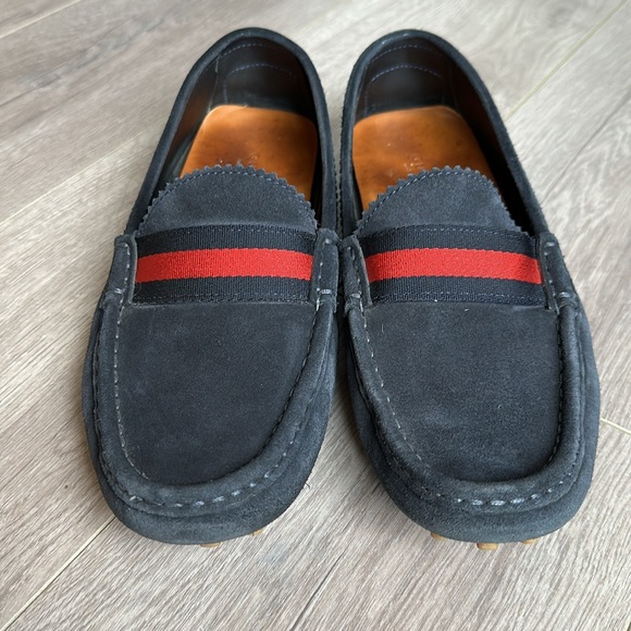 GUCCI Web Accent Suede Drivers - Picture 3 of 8